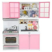 Clearance Toycle Play Kitchen Toys, Pretend Kitchen Playsets Cooking Set Cabinet \u0026 Stove 2 Aaa Batteries (Not Included) Birthday Gift for Kids Ages 3+, Pink